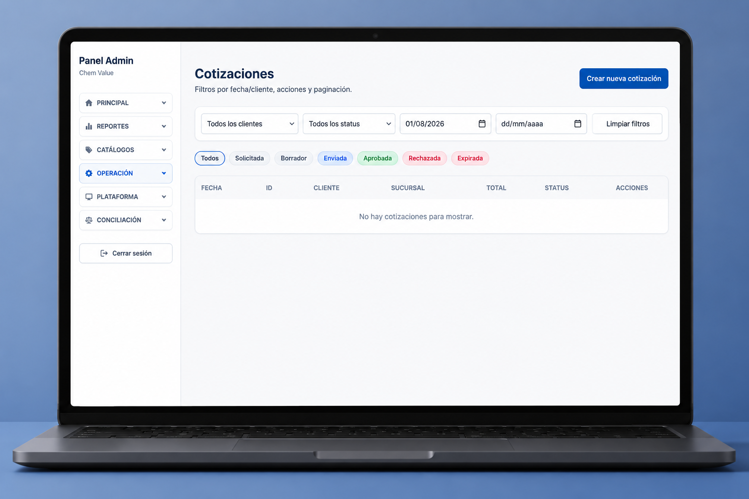 Chem Value ERP/CRM — Administrative Platform
