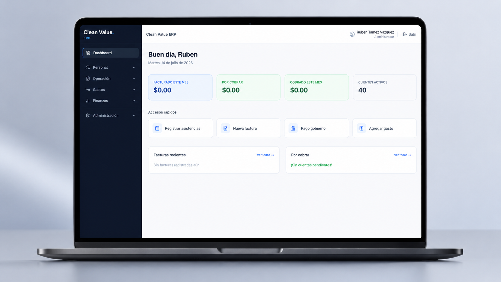 Clean Value ERP — Operations Management Platform